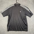 Adidas Mens Black 3-Stripe Short Sleeve Performance T-Shirt Size XL