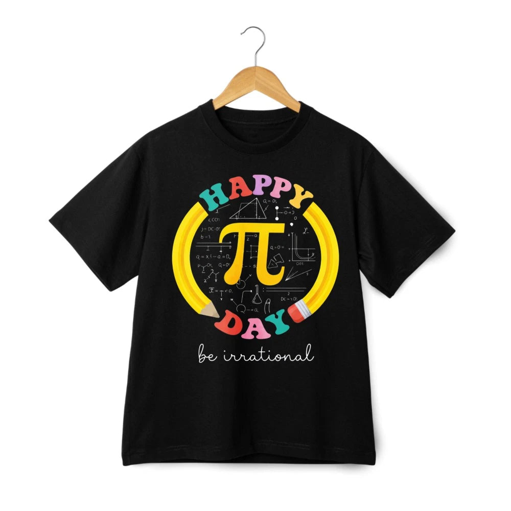 Happy Pi Day Be Irrational Pencil Tee Nerdy Casual Cotton T-Shirt for Men Women