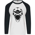A Football Skull Soccer Footy Mens L/S Baseball T-Shirt