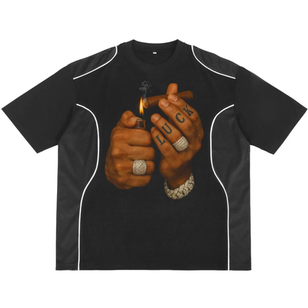 Luck Light Up Pack Contrast Piped Jersey T-Shirt Streetwear