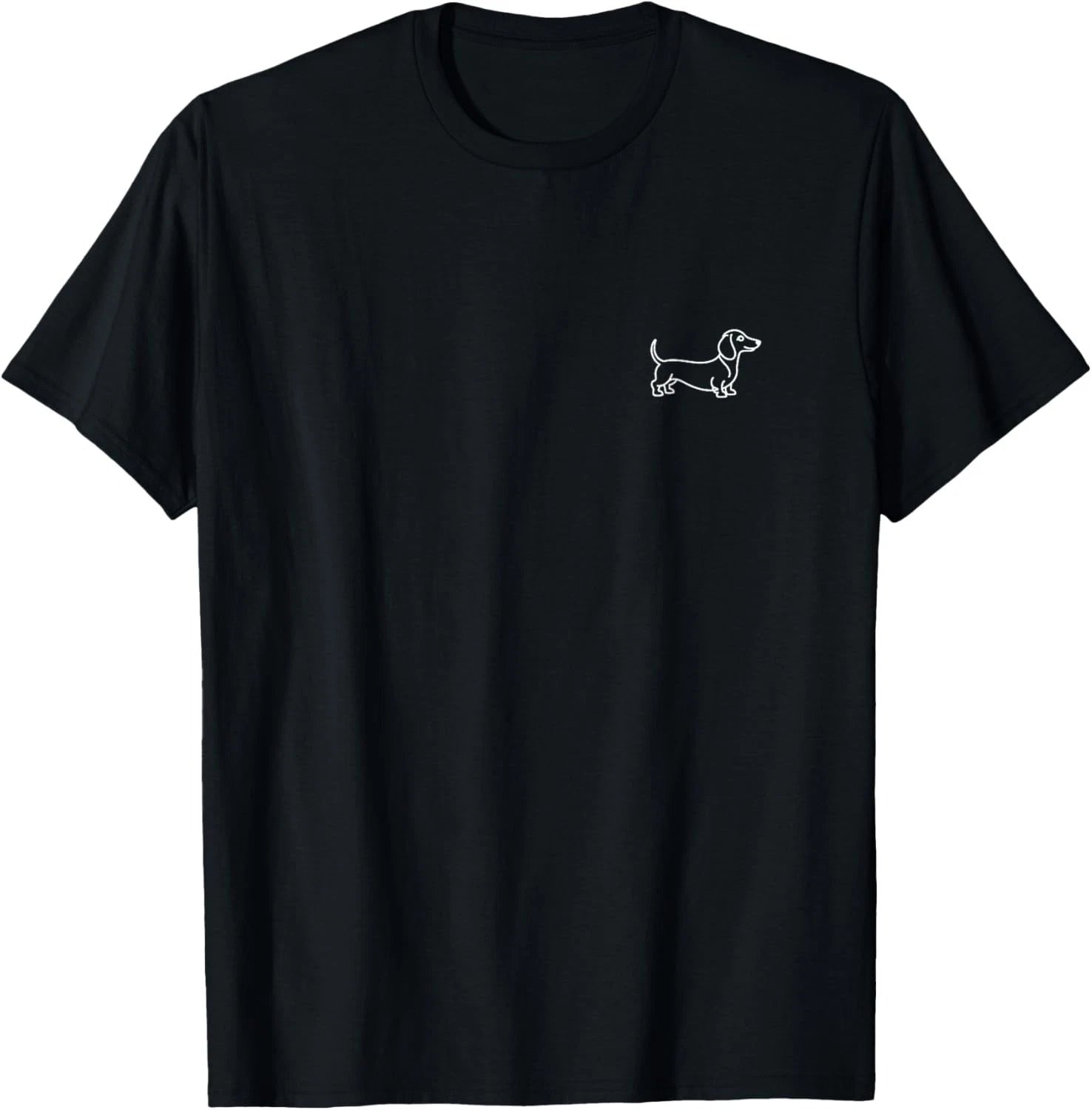 Dachshund Wiener Dog Minimalist Badge Patch Line Art T-Shirt