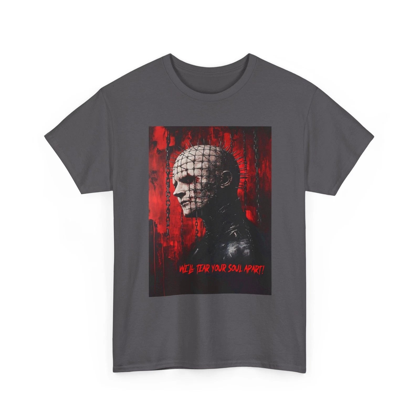 Pinhead Horror Portrait Tee, Hellraiser Inspired T-Shirt, Pinhead Quotes Tee