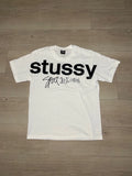 Vintage White Stussy Shirt ‘100% Sport Cotton’ Pigminted Dyed Tee ‘natural’