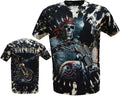 Grim Reaper Pirate Bike Rider Glow In Dark Tattoo Goth Tye Dye T-Shirt M - 3XL