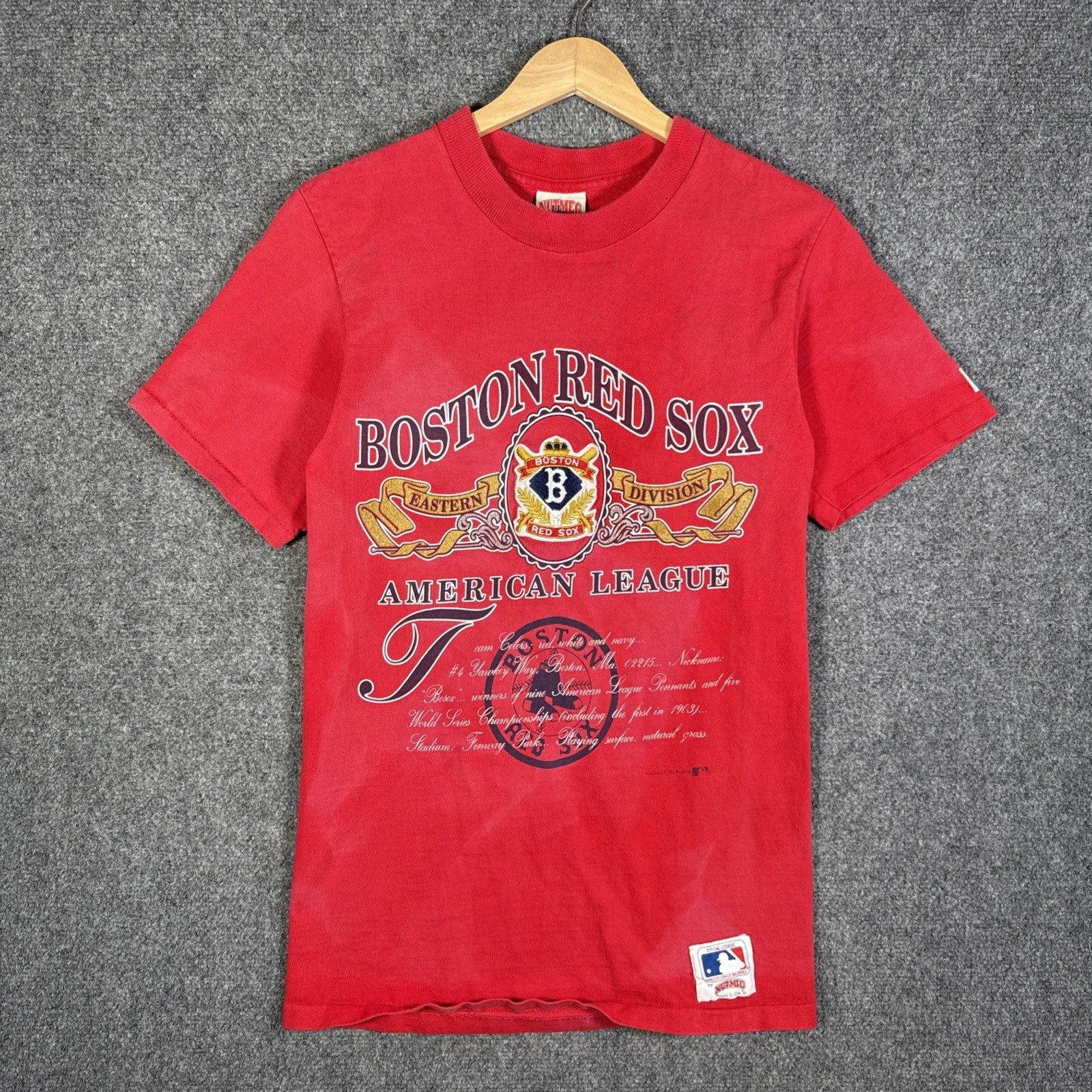 Vintage Boston Red Sox Shirt Adult Medium Red 90s MLB Baseball Nutmeg USA