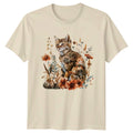 Boho Cat Floral T-Shirt Womens Nature Art 2026 Birthday Gift For Her