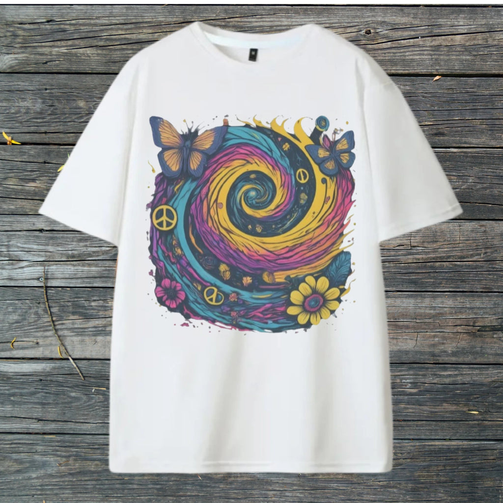 Vintage Psychedelic Butterfly T-Shirt, Retro Hippie Art Tee, Distressed T-Shirt