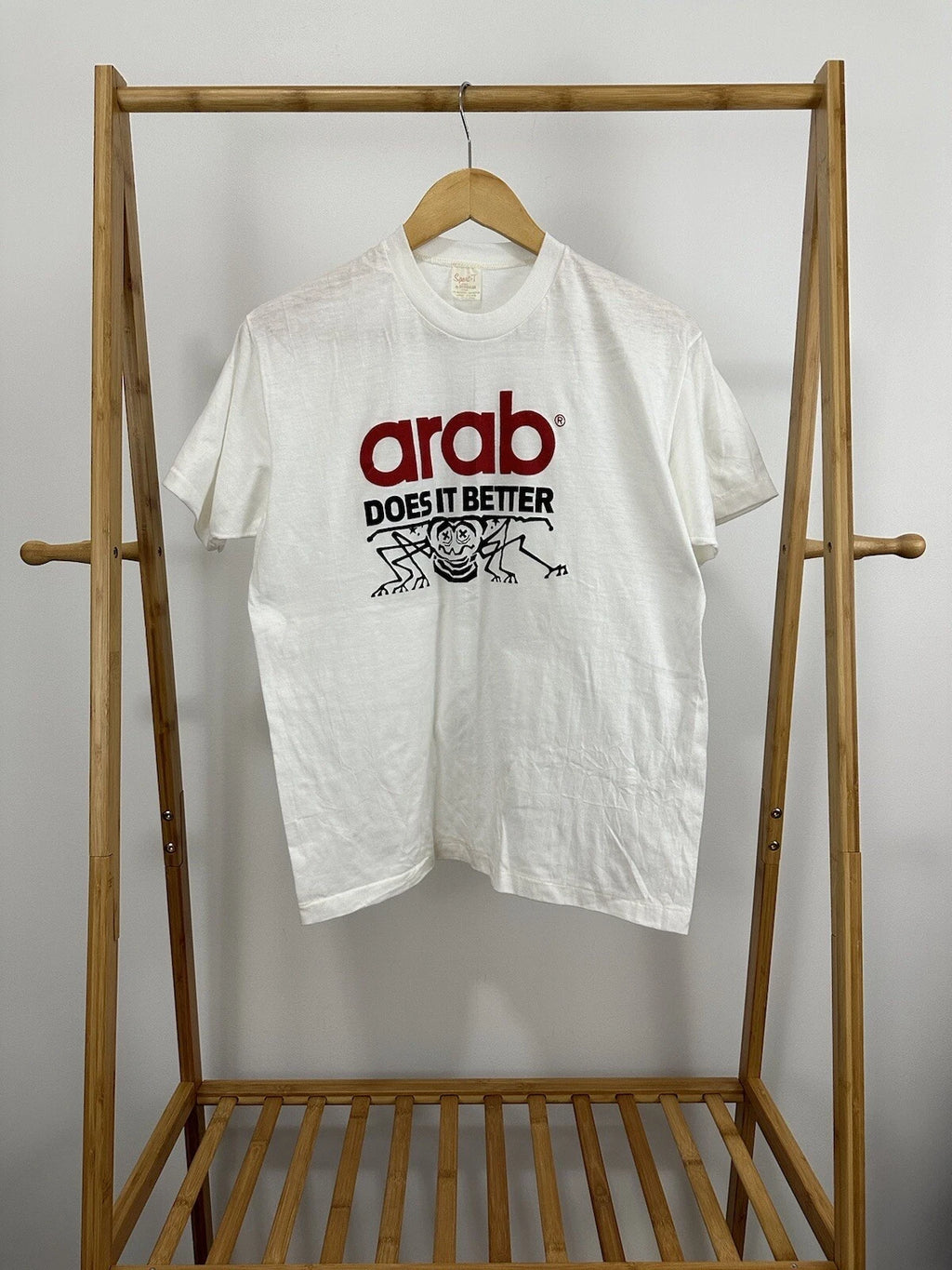VTG 80s Arab Does It Better Funny Novelty Bug Pest Company Promo 50/50 T-Shirt L