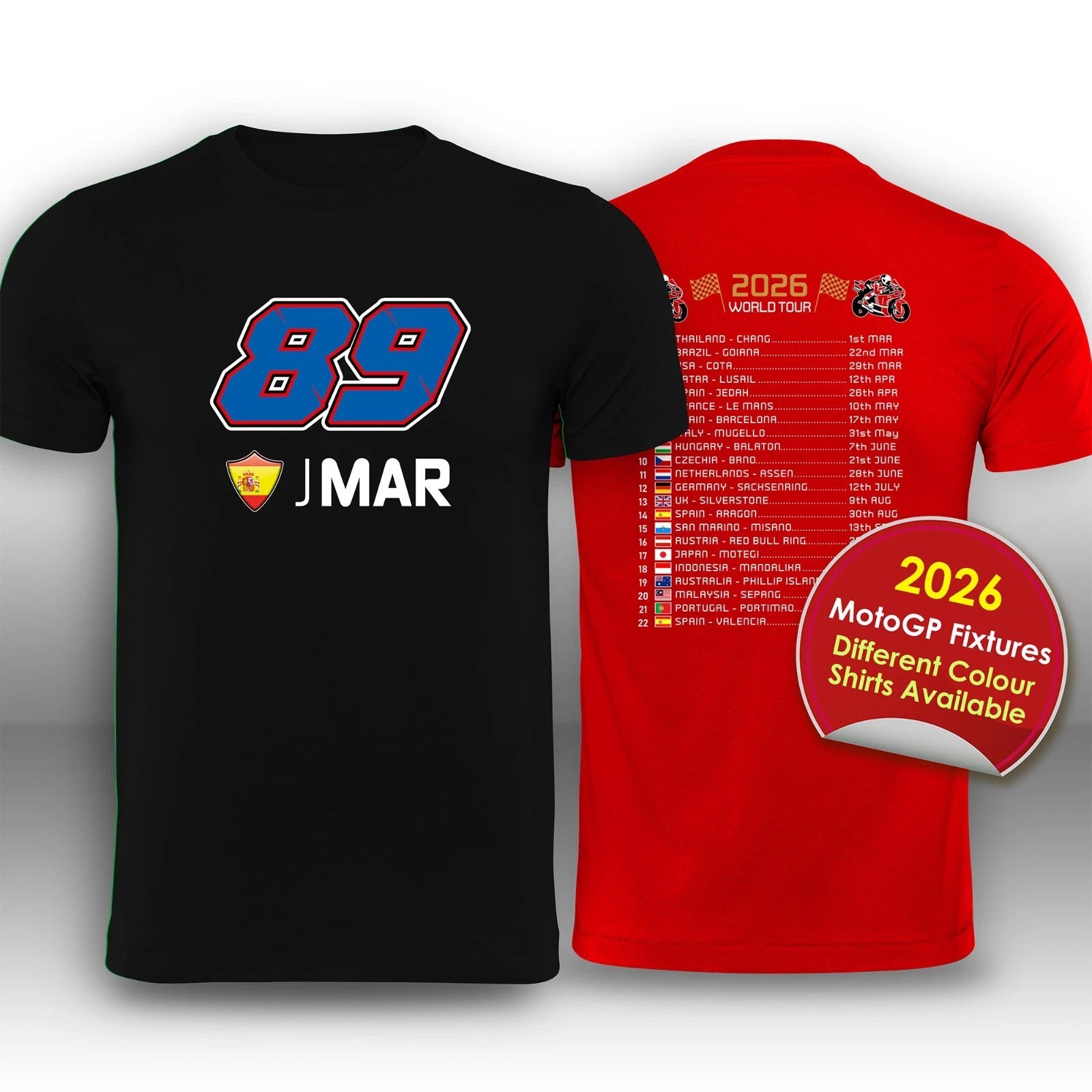 Jorge Martin 2026 MotoGP Race Calendar T-Shirt