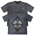Twin Skulls Eye Unisex Mens Carbon Grey 240gsm French Terry Acid Wash T-Shirt