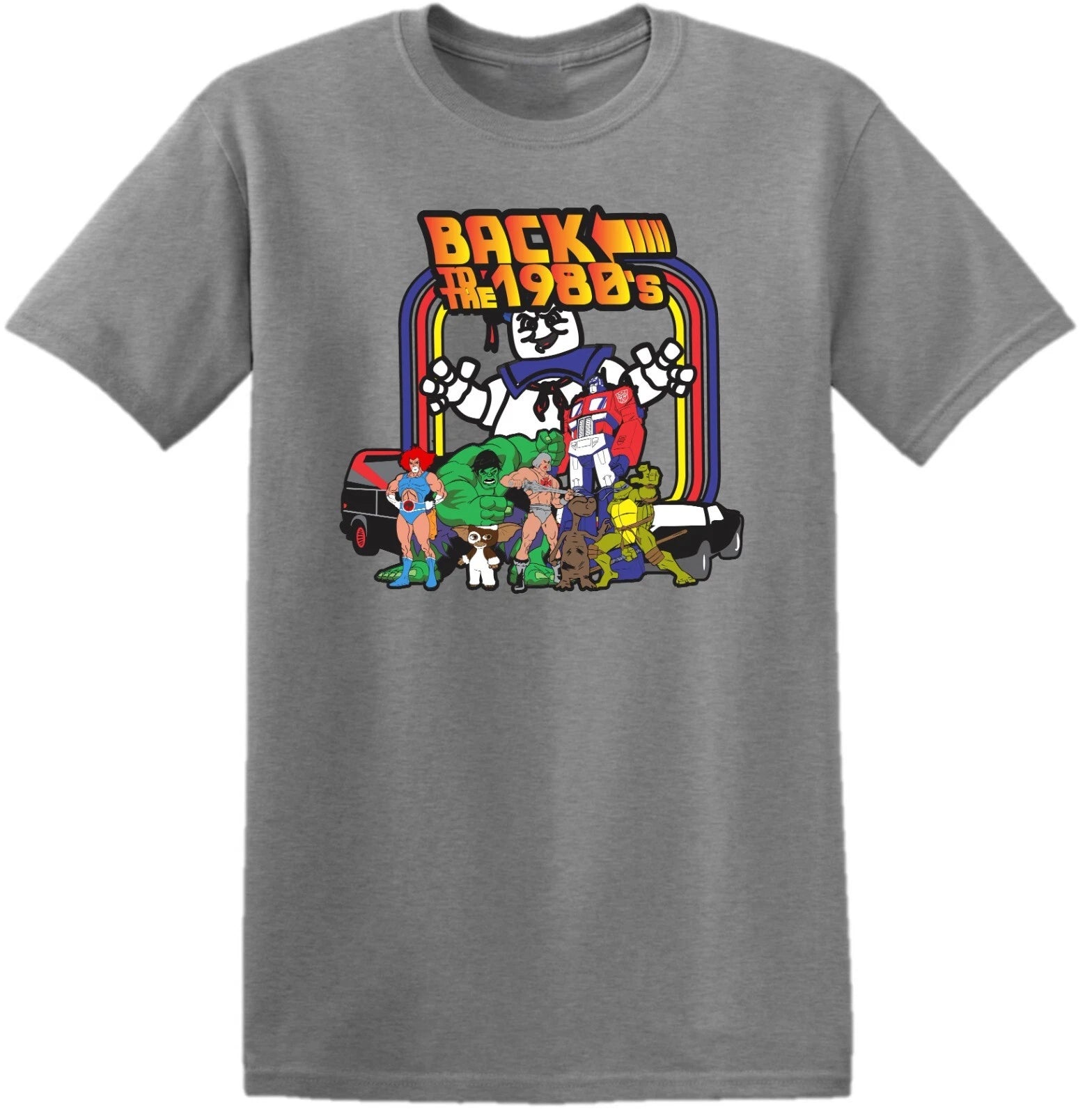 Back to the 80's icon t-shirt Superheroes cartoon character Retro Kids Men Top