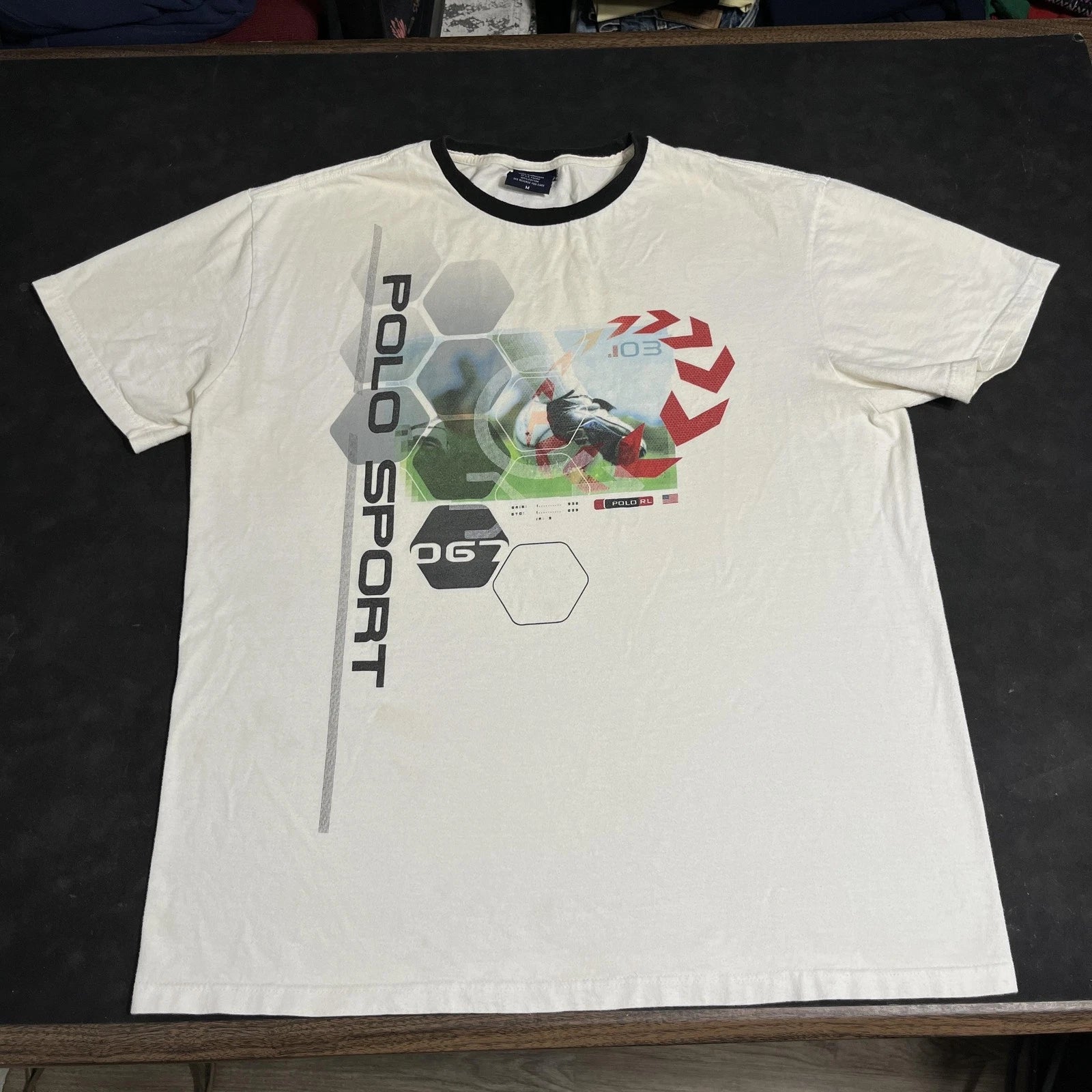 Polo Sport Ralph Lauren Soccer Shirt World Cup Ringer Tech Y2K Polo Sport RRL