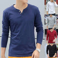 Men Long Sleeve Slim Fit V Neck Basic T Shirts Casual Tops for Daily Wear