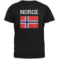World Cup Distressed Flag Norge Black Adult T-Shirt