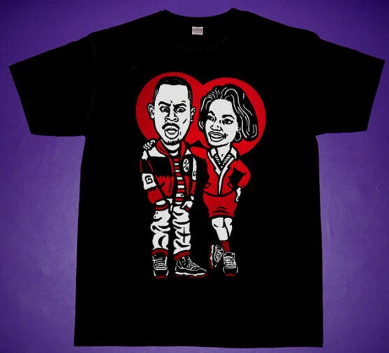 New Bred Martin  Stuntin on him shirt Black Red White graphic cartoon tee
