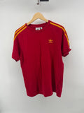 Adidas Originals Tee Men M Red Yellow Trefoil 3 Stripe Classic Style
