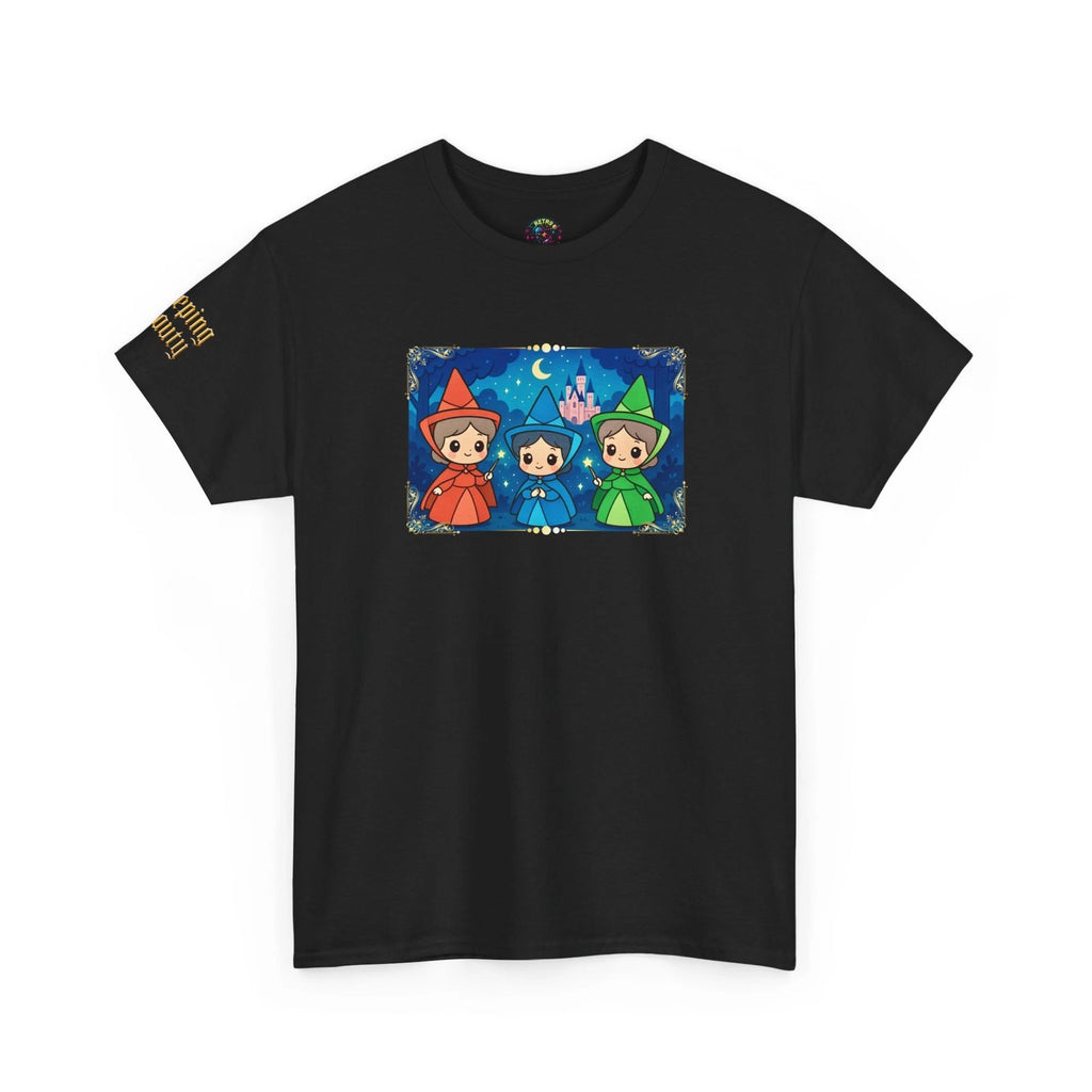 Kawaii Anime Fairies T-Shirt Sleeping Princess Fairy Gold Frame Cute Graphic Tee