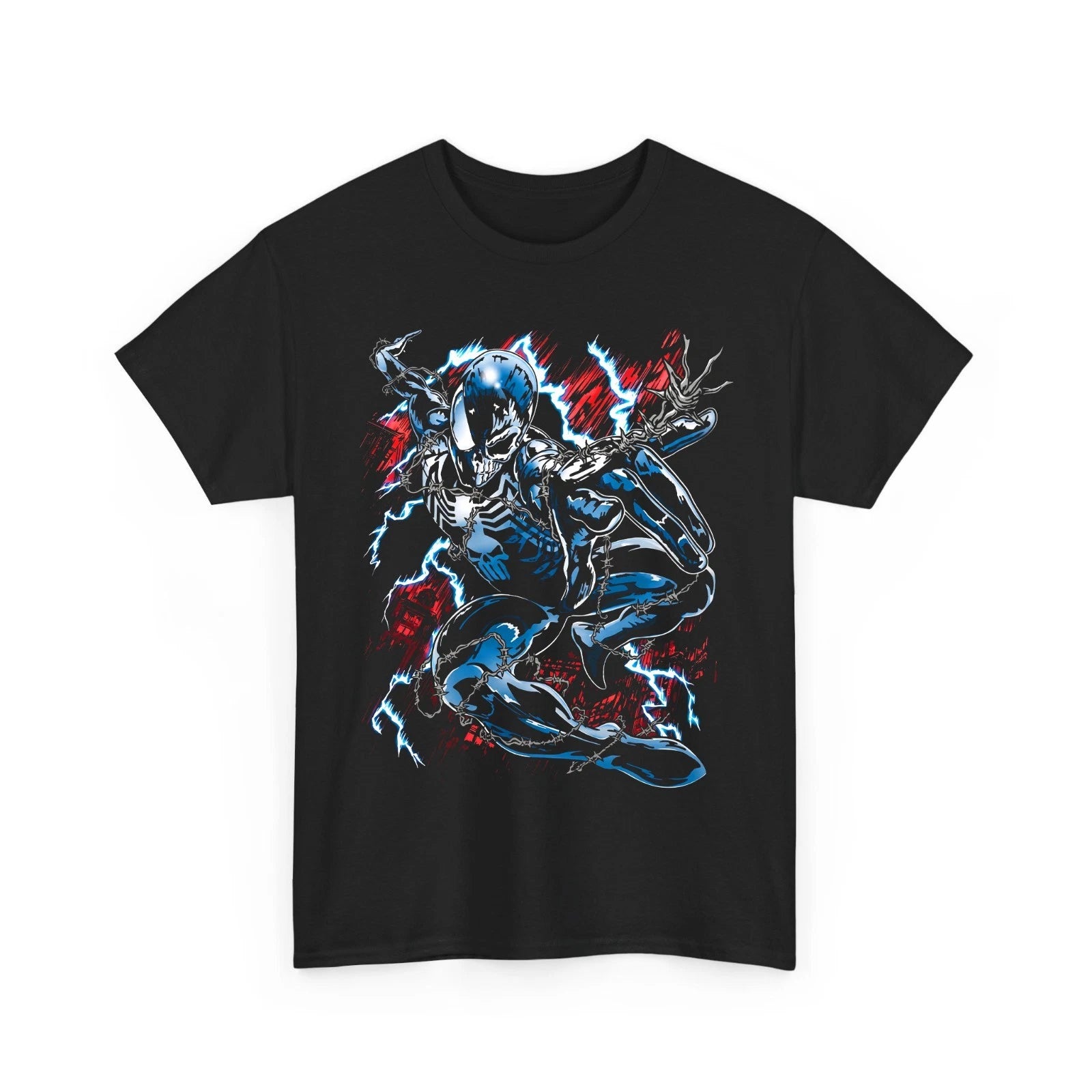 Men's Dark Monster Graphic T-Shirt Lightning Barbed Wire Gothic Comic Hero Tee
