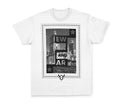 Urban Aesthetic White T-Shirt | Monochromatic Architecture Graphic