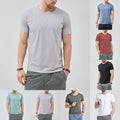 Solid O-Neck T-Shirts for Men Slim Fit Short Sleeve Casual Summer Daily Wear