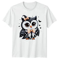 Cute Coquette Halloween Owl Womens T-Shirt Cute Owl Halloween Gift For Her