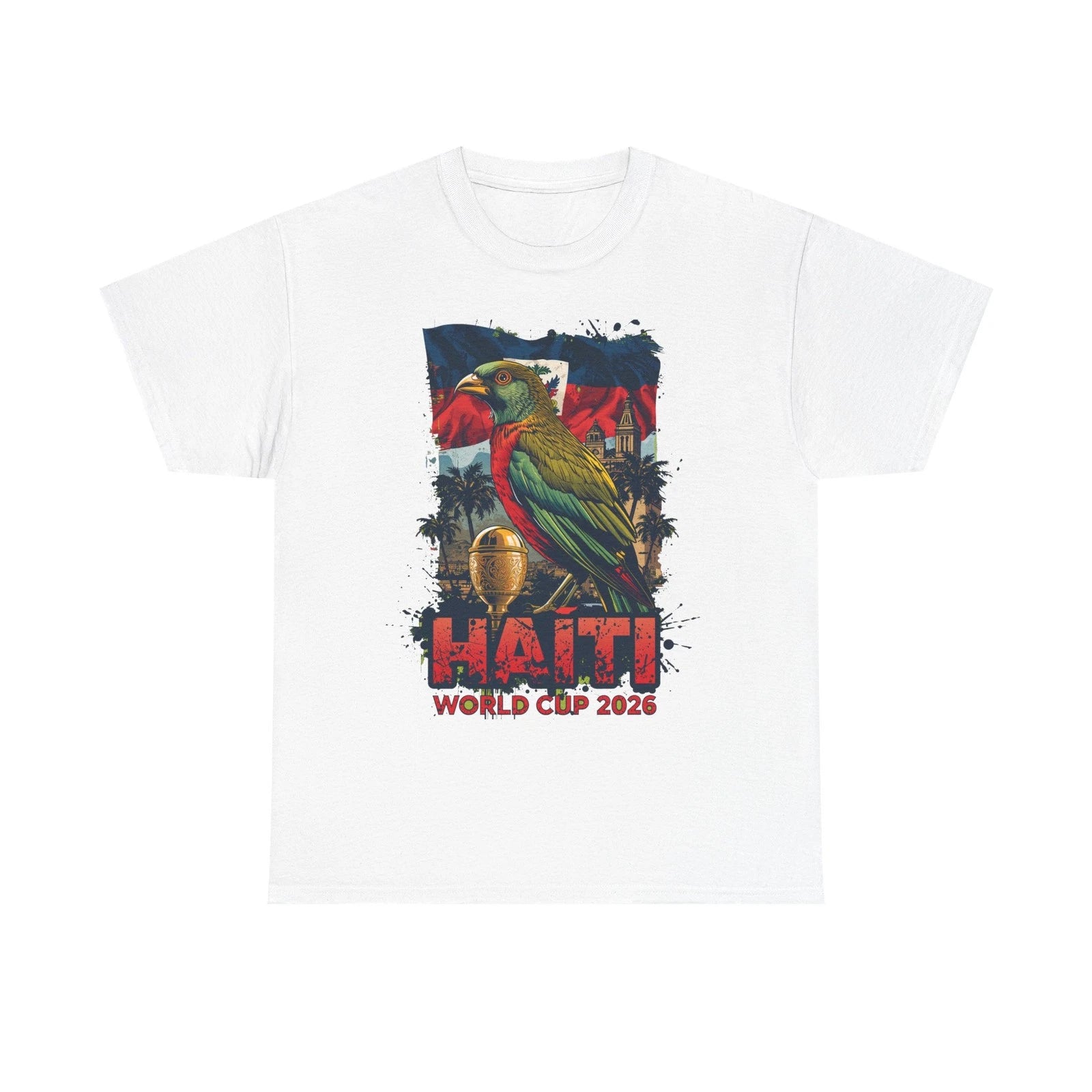 Haiti Parrot World Cup 2026 Tee | Haitian Flag, Tropical Trophy