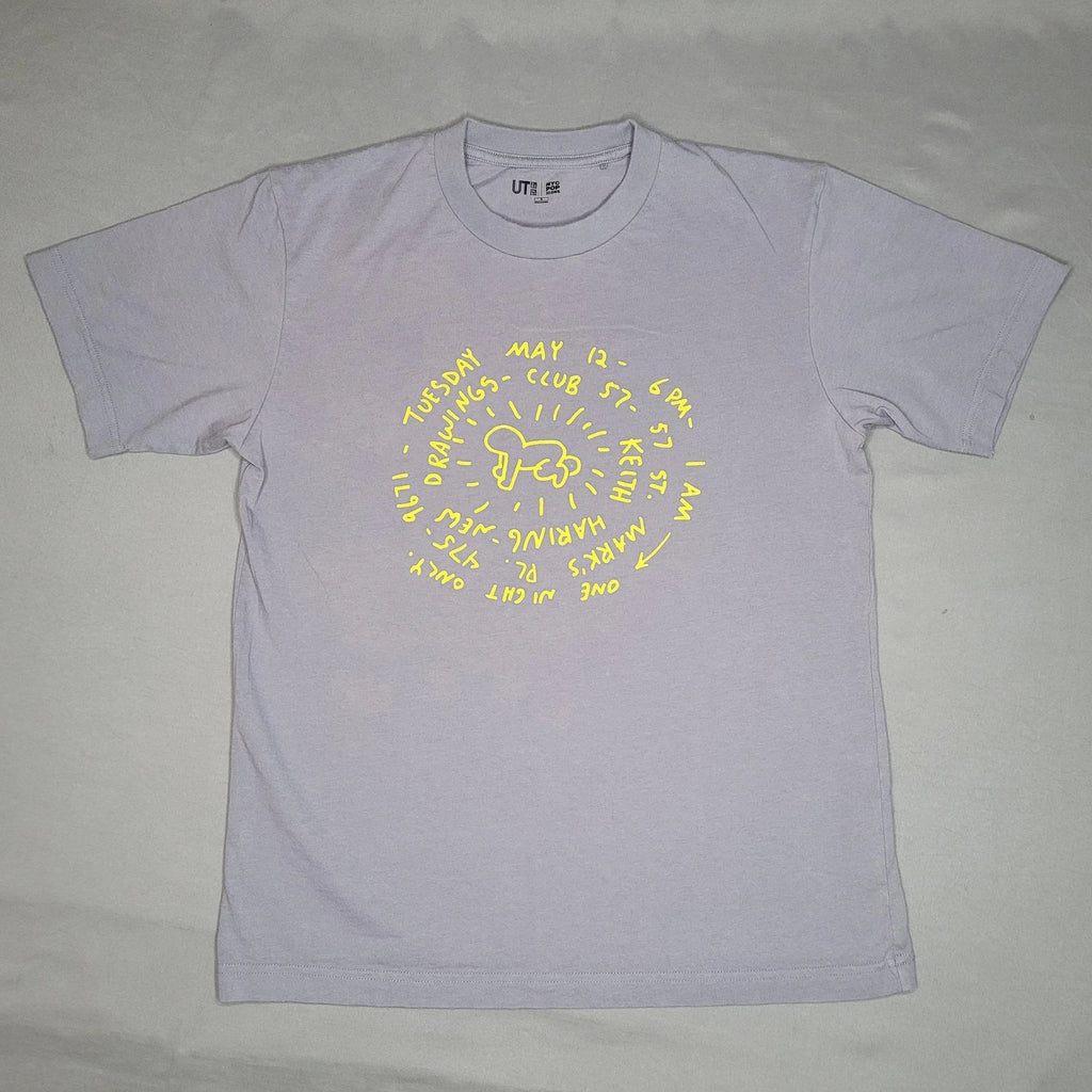 Keith Haring Shirt Mens Small Purple Uniqlo UT NYC Pop Icons Club 57 Graphic Tee
