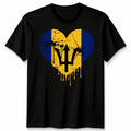 Love Barbados Flag Barbadians Day Football Unisex Cotton Tshirt Bajan Pride Gift