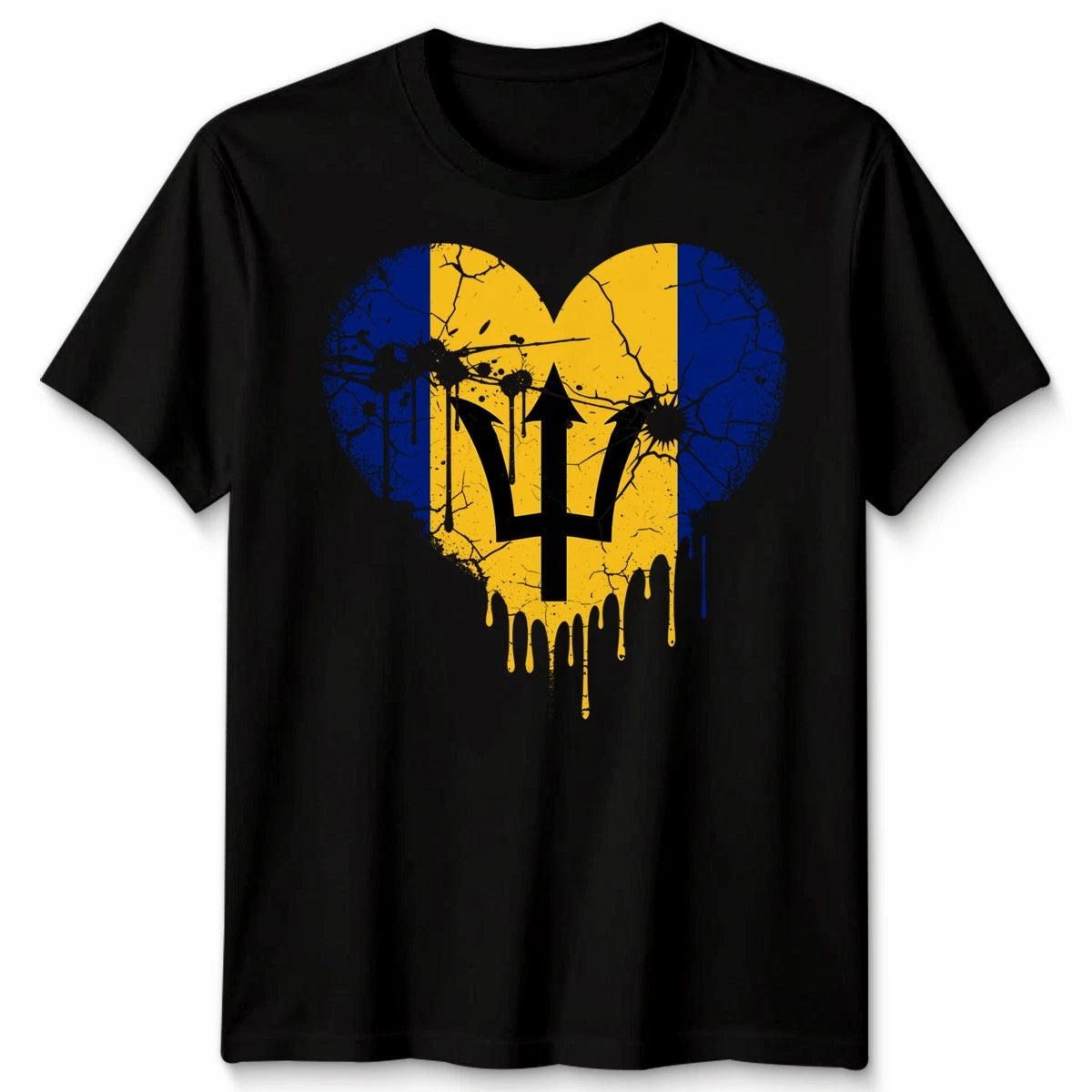 Love Barbados Flag Barbadians Day Football Unisex Cotton Tshirt Bajan Pride Gift