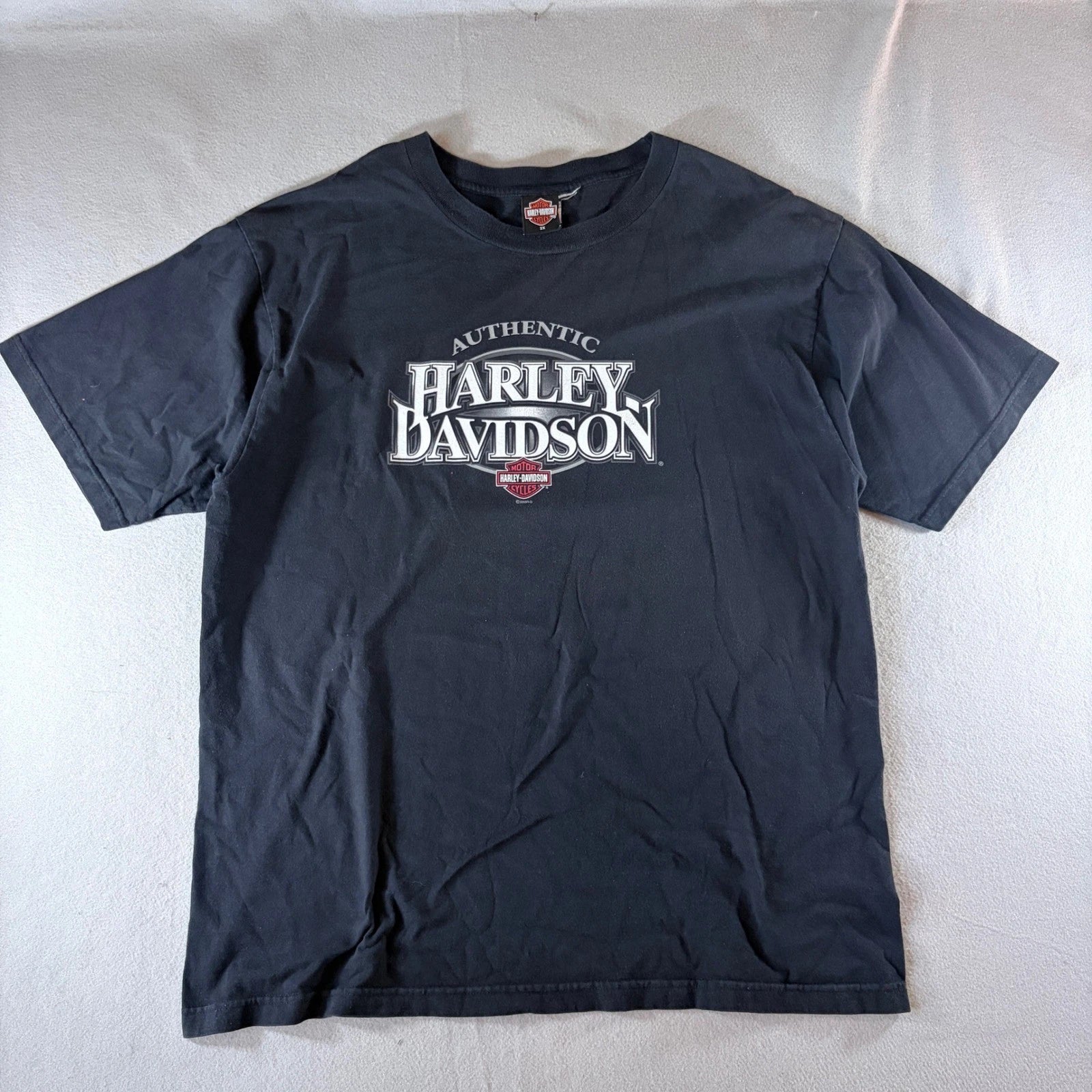 Harley Davidson Las Vegas NV Graphic T-Shirt Mens 2X Black 2005 Authentic Tee