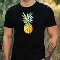 Mens Watercolour Pineapple Print Cotton T-Shirt Size XS to 5XL