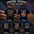 American Independence Day 250th Anniversary 1776-2026 USA Eagle Graphic T-Shirt