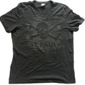 ST. PAULI SKULL BLACK T-SHIRT GERMANY FOOTBALL SOCCER TEE PRINTED LARGE SIZE