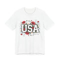 USA Floral Fourth of July Graphic Tee | Patriotic Poppy Design