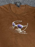 Vintage Y2K Oakley Sunglasses Graphic T-Shirt Brown Size L Streetwear
