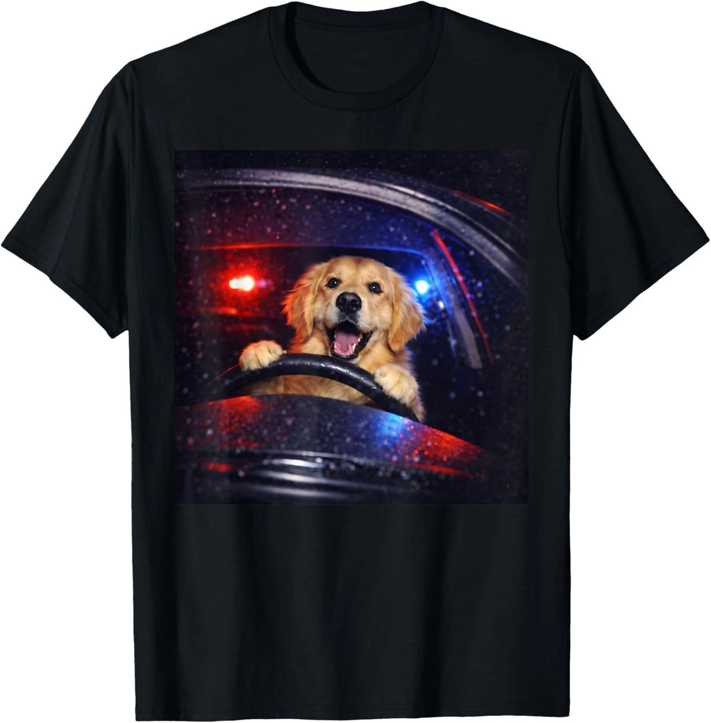 Funny Golden Retriever Driving Car Meme Unisex T-Shirt