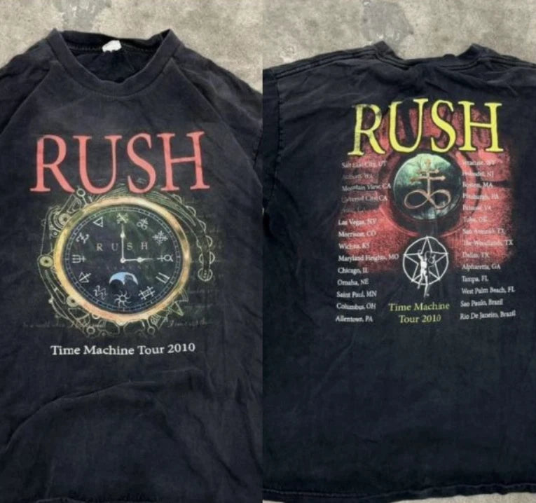 Rush Time Machine Tour T-Shirt Vintage Rock Band Tee