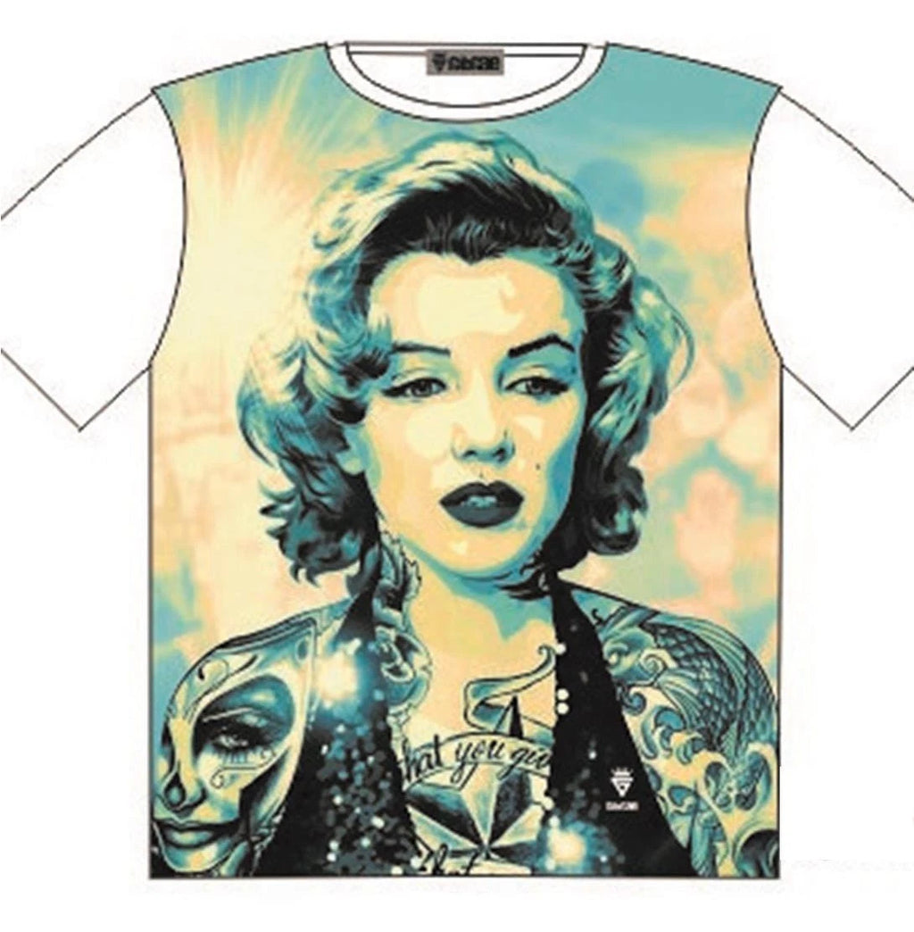 T-Shirt Marilyn Monroe Tattoo Art Street Fashion Mens Ladies