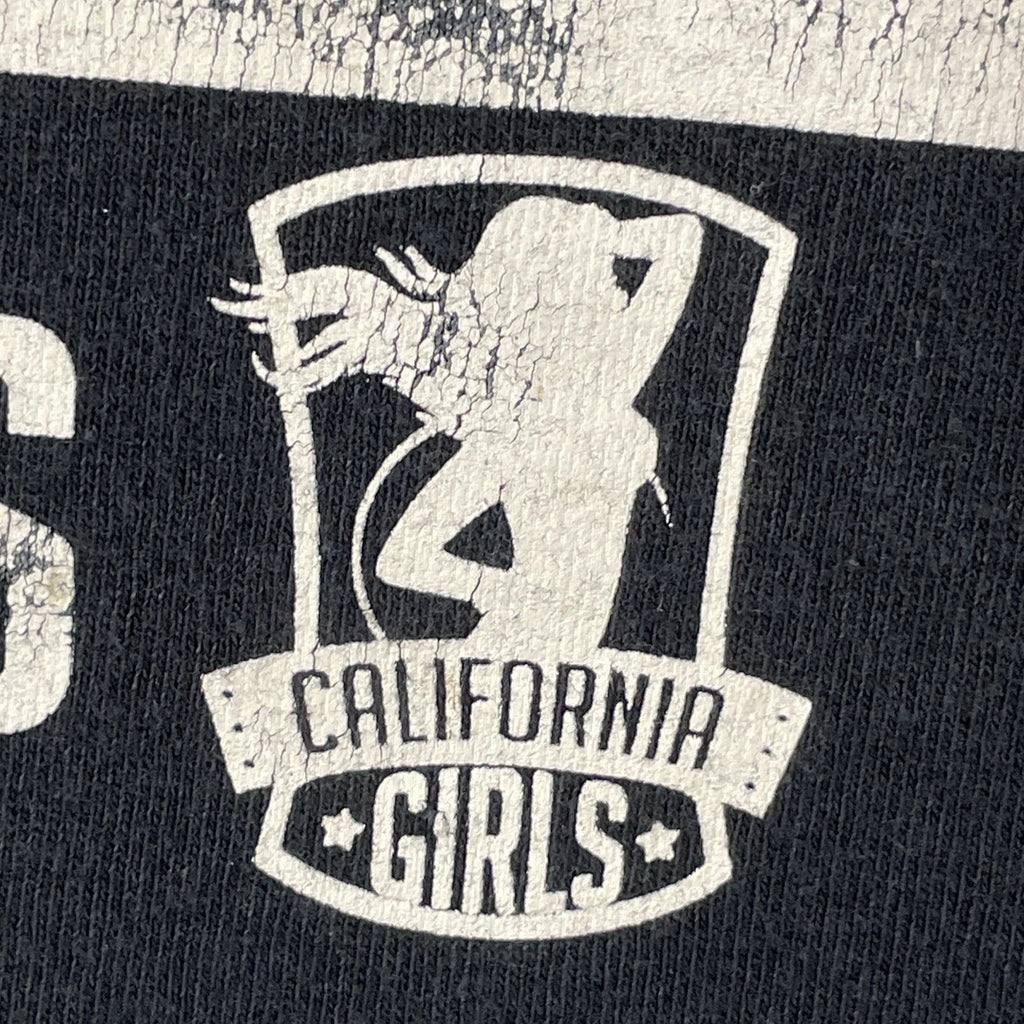 VTG Y2K California Girls USA Palms Flag T-Shirt Adults Unisex XL Black Graphics