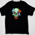 Trippy Vibes Mushroom Skull Graphic T-Shirt Mens Medium Black Tee Short Sleeve