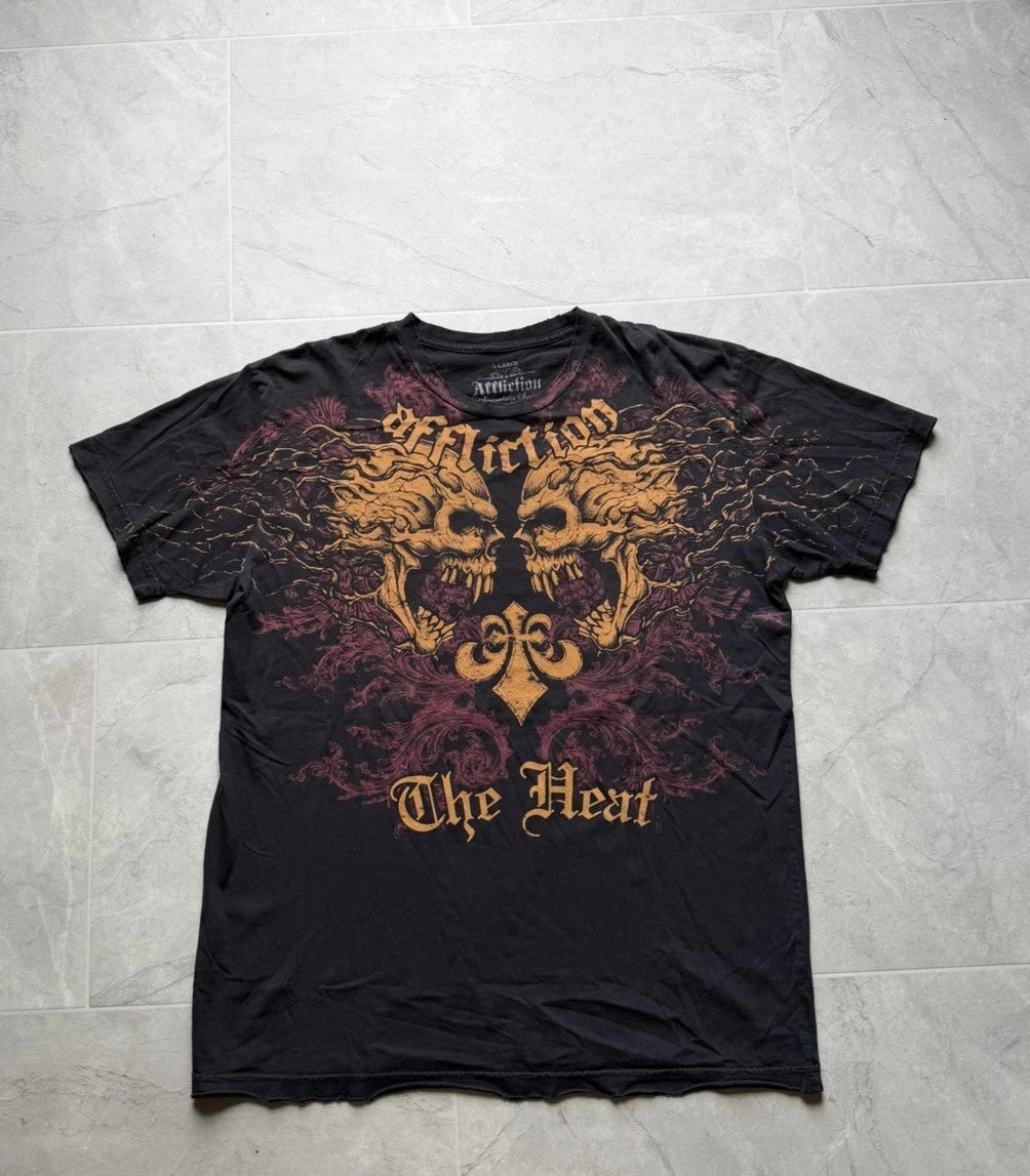 Vintage Y2K Affliction Karo Parisyan The Heat Black Shirt