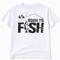 Born To Fish Graphic T Shirt Trendy Fishing Western Style Tee Mens Gifts White