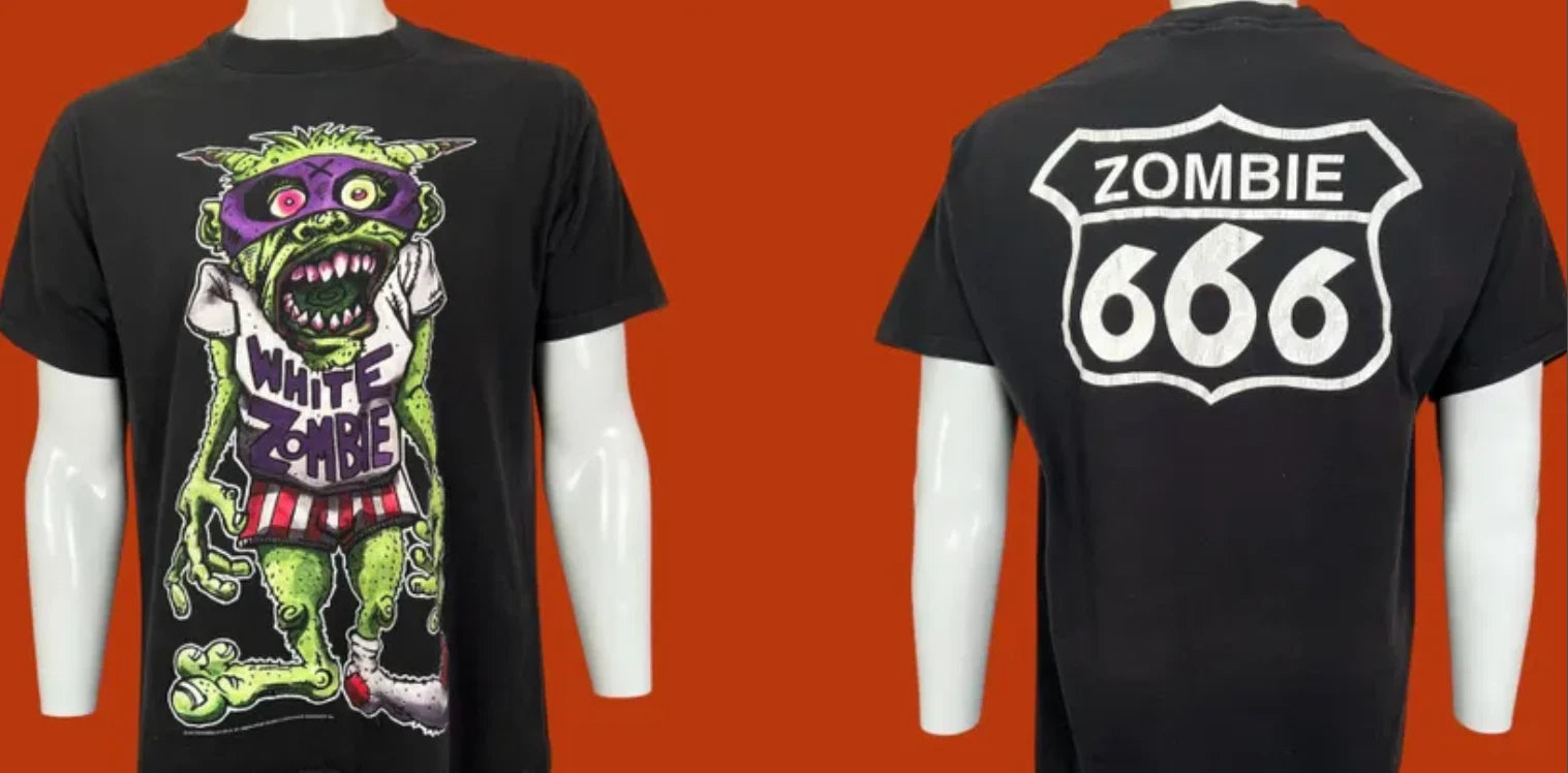White Zombie Freakazoid 666 1995 Vintage T-Shirt Goth Metal Graphic Tee S-5XL