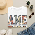 America block letters T-Shirt | Patriotic USA vintage flag typography