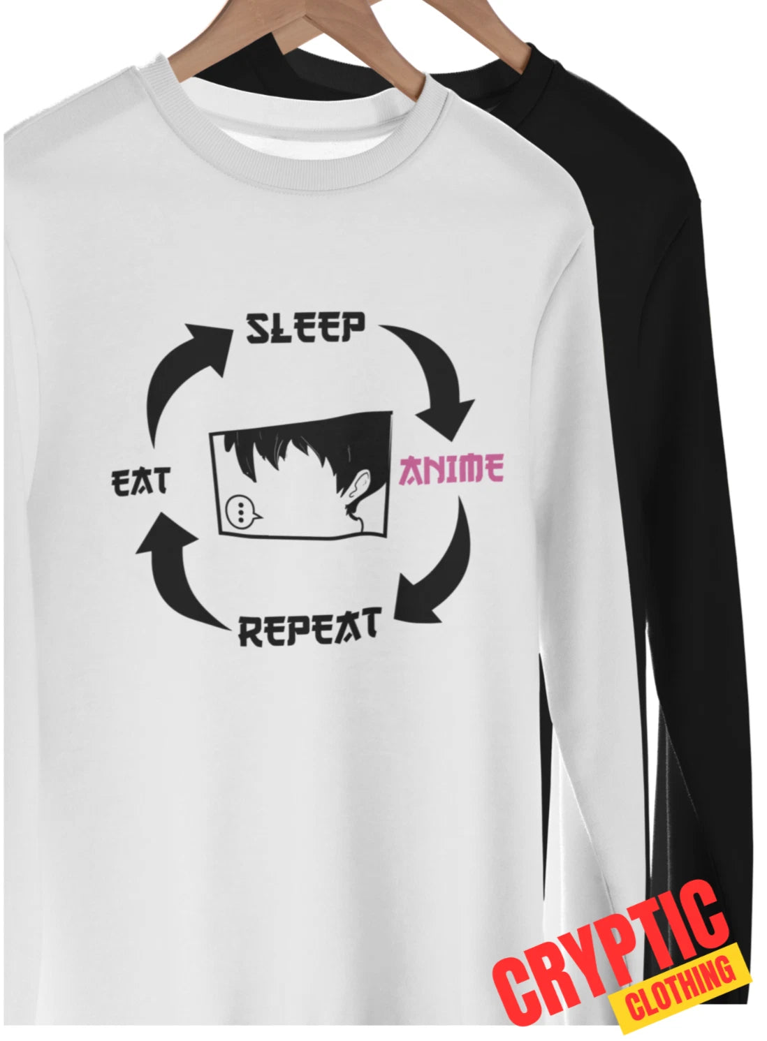 Eat Sleep Anime Repeat T SHIRT S-3XL Funny Graphic Pop Culture Japanese GIFT TEE