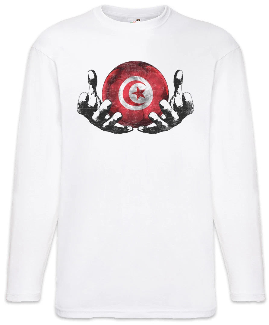 Tunisia Football Magic Ball Men Long Sleeve T-Shirt tunisian Soccer Flag