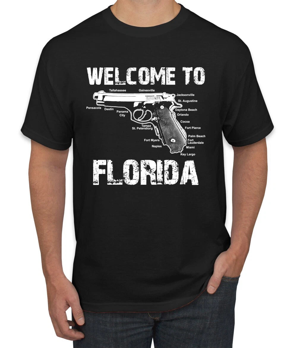 Welcome To Florida Pro Gun Rights Florida Map Men Tshirt