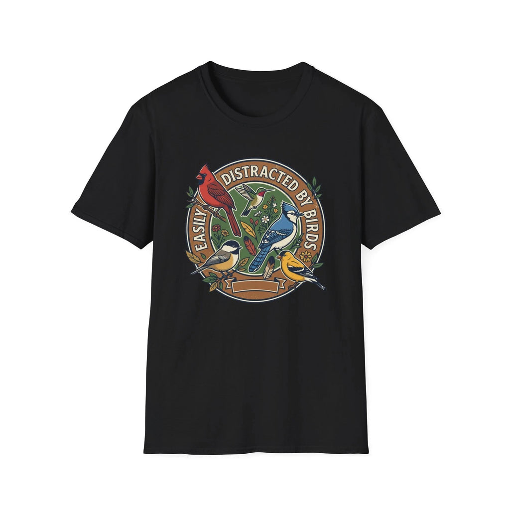 Easily Distracted By Birds Birdwatching Bird Lover Nature Funny Gift Tee Shirt