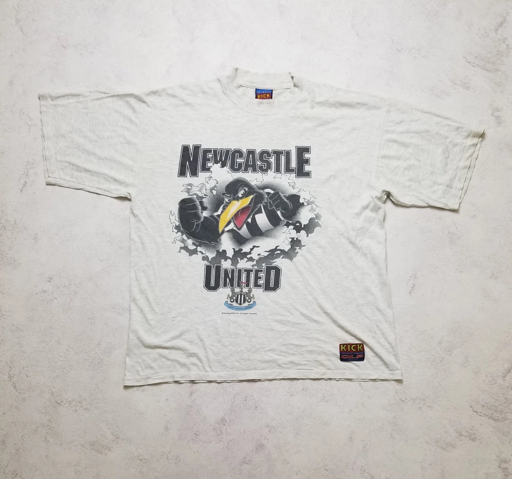 Vintage 1990s Kick O.L.P Newcastle United Soccer Toon Army Breakthrough TShirt