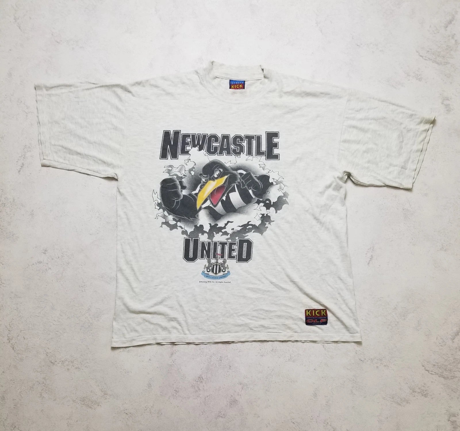 Vintage 1990s Kick O.L.P Newcastle United Soccer Toon Army Breakthrough TShirt